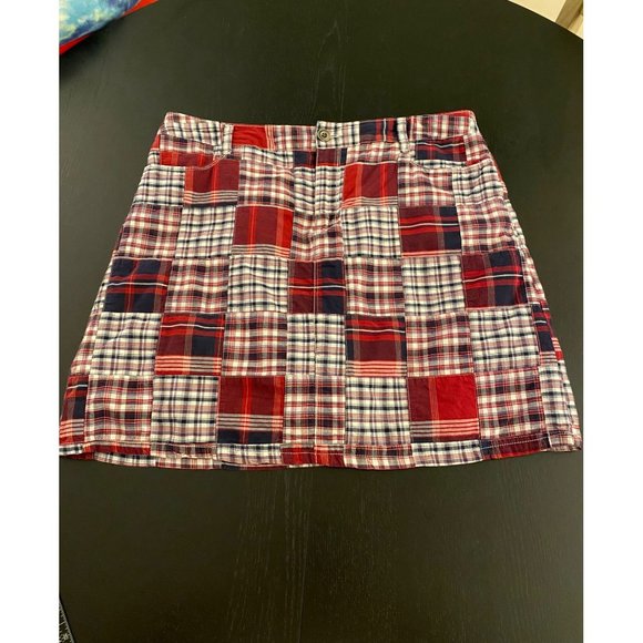 Croft & Barrow Classic Skort Womens US 14 Crab Bake Red Patchwork Stretch Preppy - Picture 6 of 16
